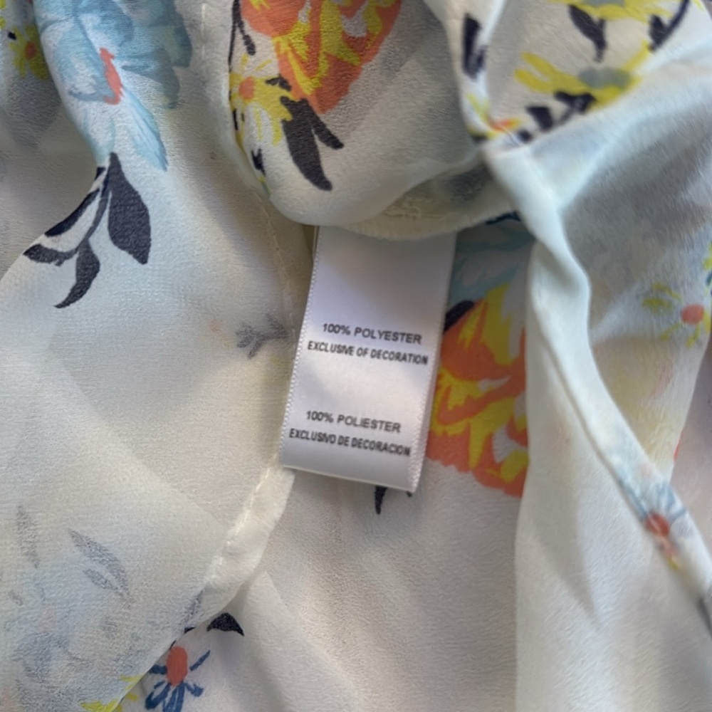 Floral Mix-Print Long Sleeve Blouse - Yellow & Blue - Picture 3 of 5